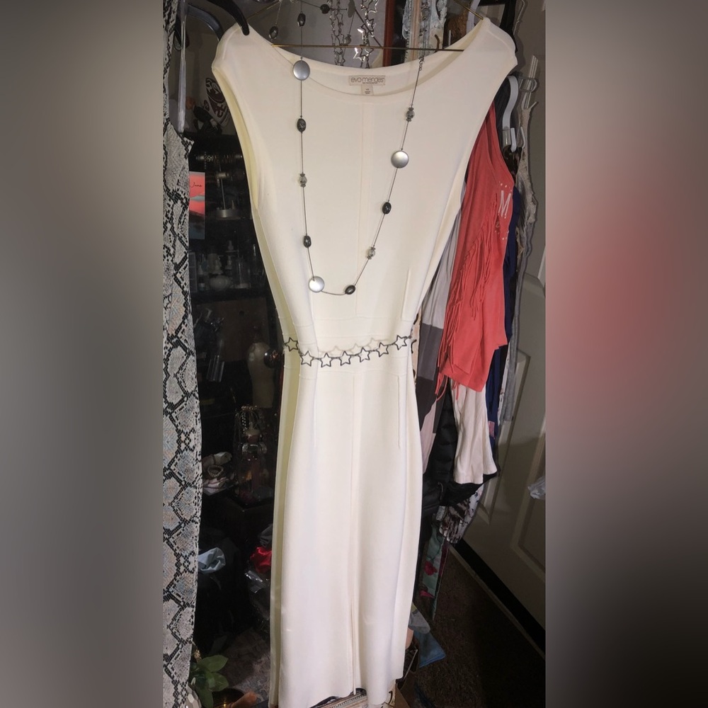 EVA MENDEZ ivory White Dress